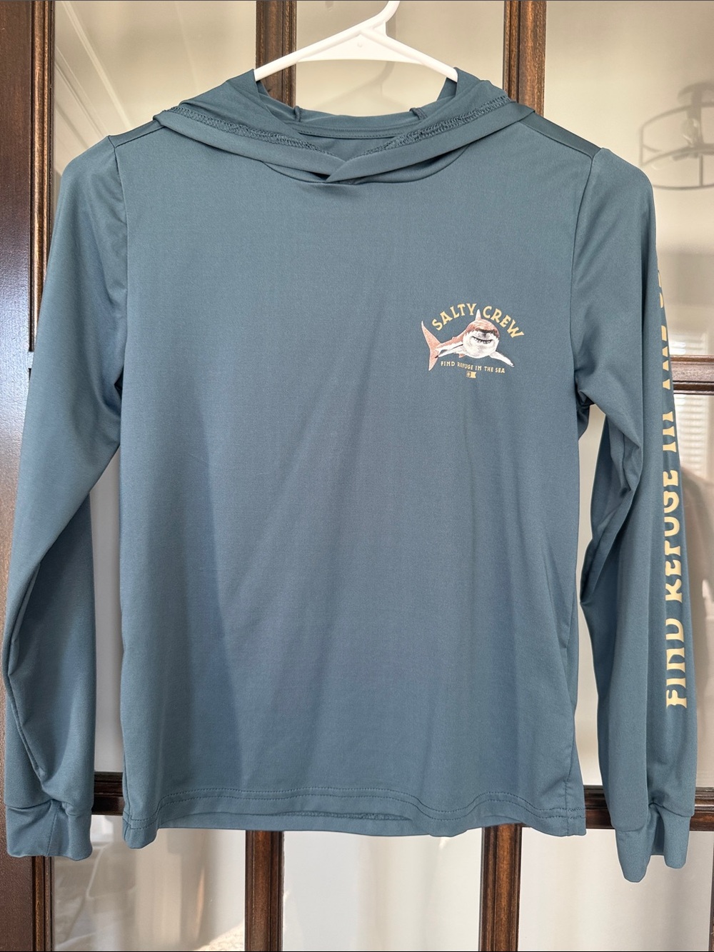 Boys Small Salty Crew Hooded Long Sleeve Tee